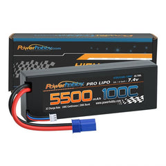 Powerhobby 2S 7.4V 5500MAH 100C Lipo Battery w EC5 Plug Hard Case