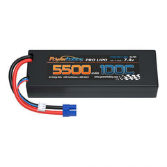 Powerhobby 2S 7.4V 5500MAH 100C Lipo Battery w EC3 Plug Hard Case